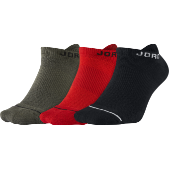 NIKE AIR JORDAN JUMPMAN NO-SHOW SOCKS BLACK UNIVERSITY RED RIVER ROCK