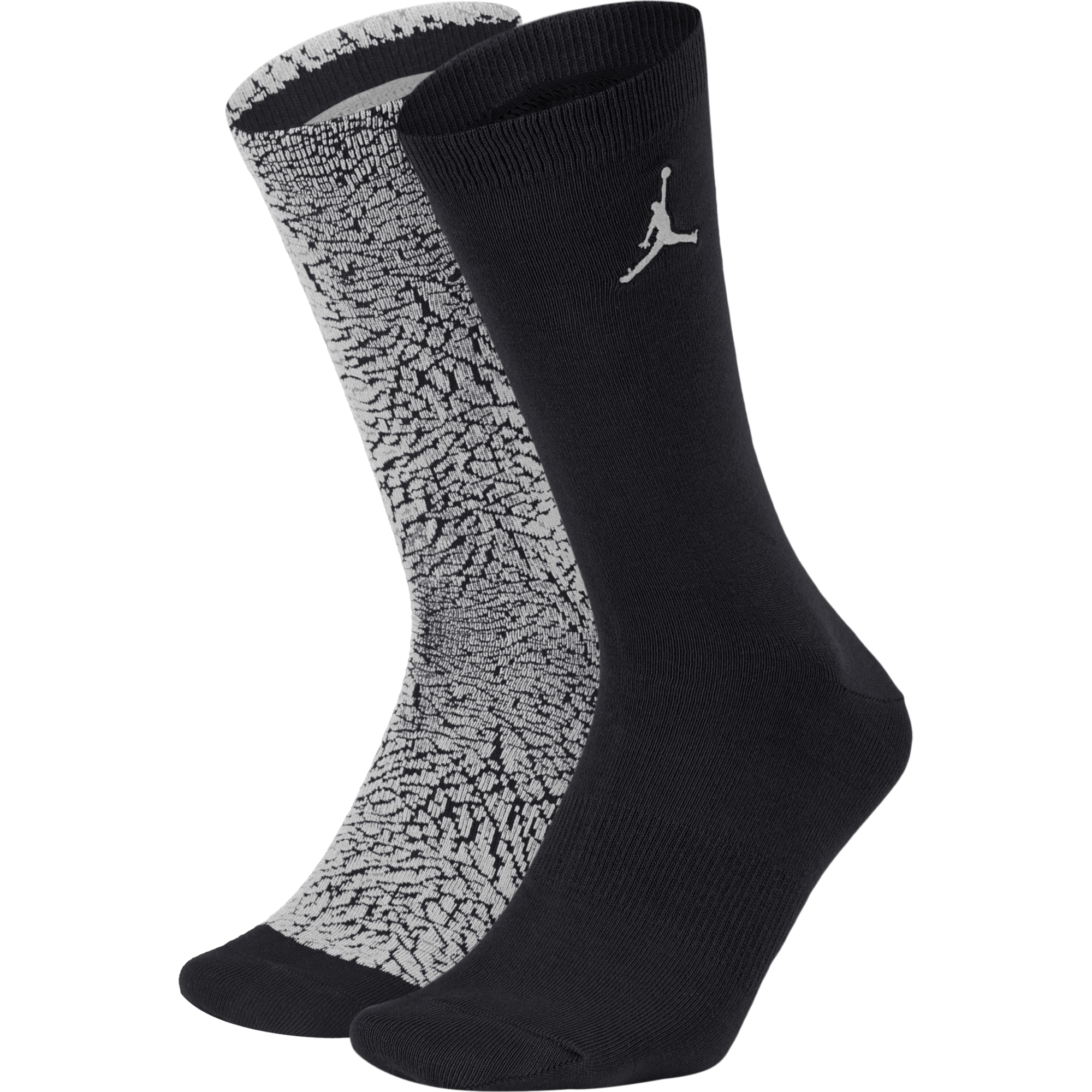 NIKE AIR JORDAN ELEPHANT CREW SOCKS WOLF GREY BLACK