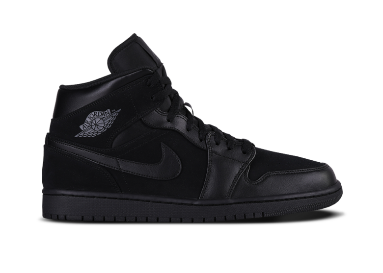 NIKE AIR JORDAN 1 RETRO MID BG TRIPLE BLACK