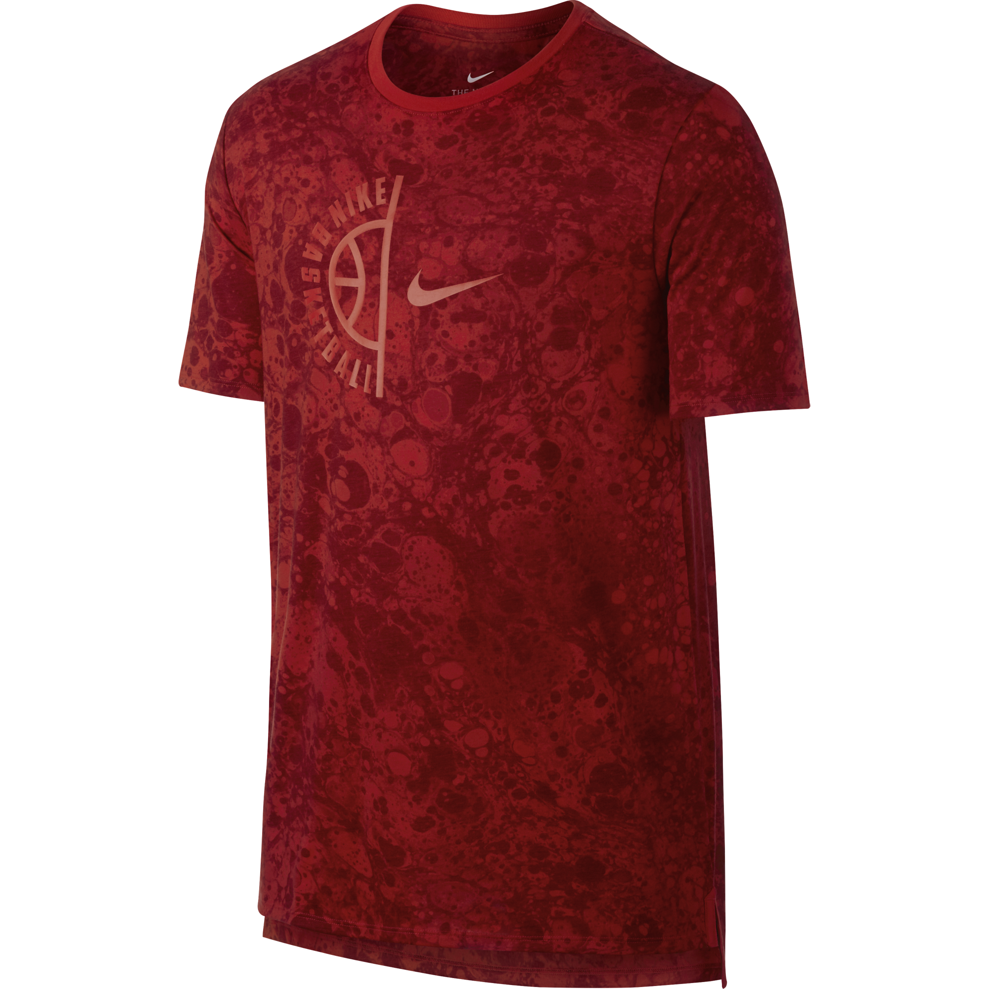 NIKE DRY BASKETBALL SWOOSH TEE RUSH RED