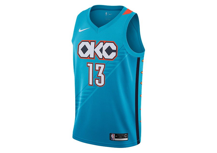 Nike Nba Paul George Oklahoma City Thunder Swingman Jersey Tidal Blue Fur 82 50 Basketzone Net