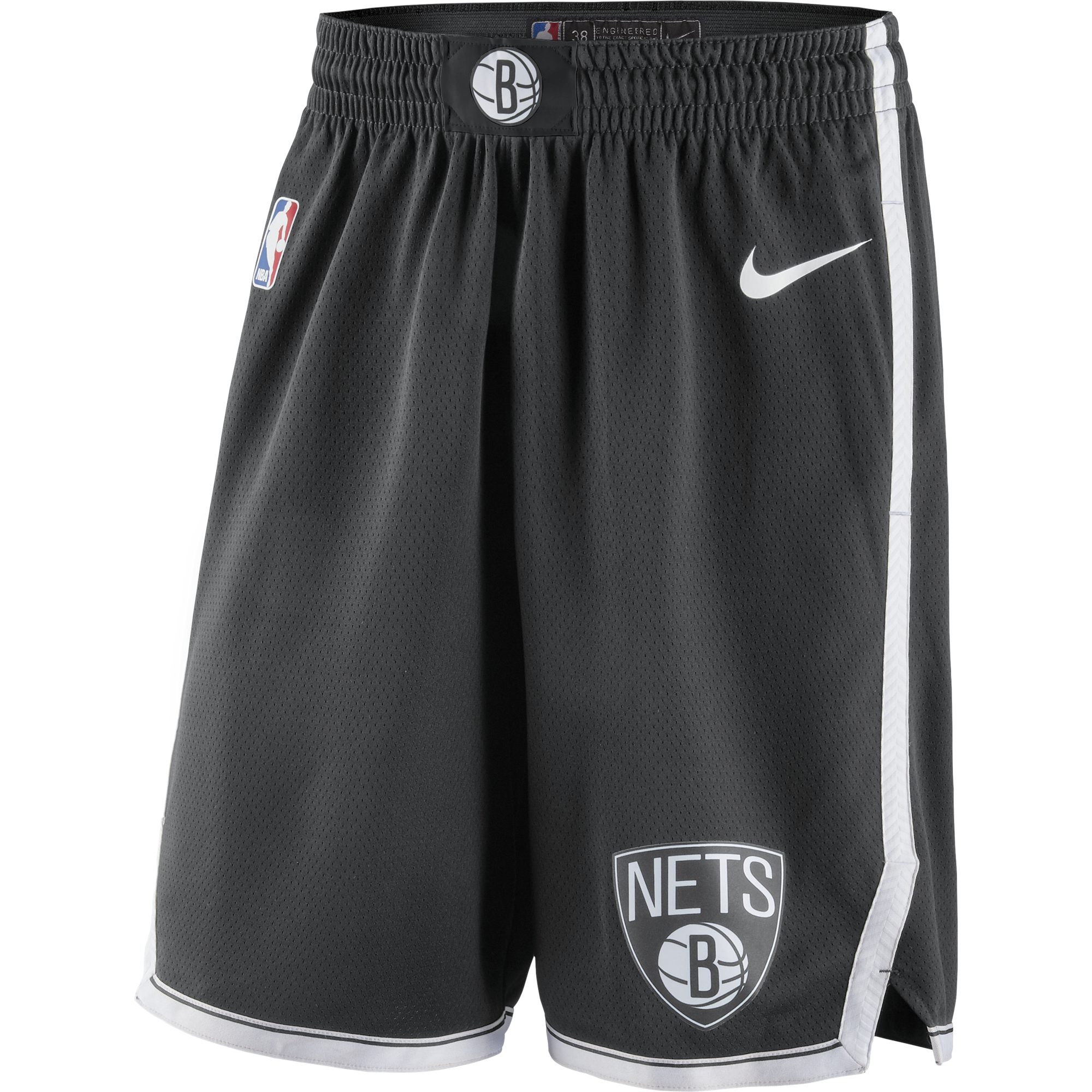 NIKE NBA BROOKLYN NETS SWINGMAN ROAD SHORTS BLACK