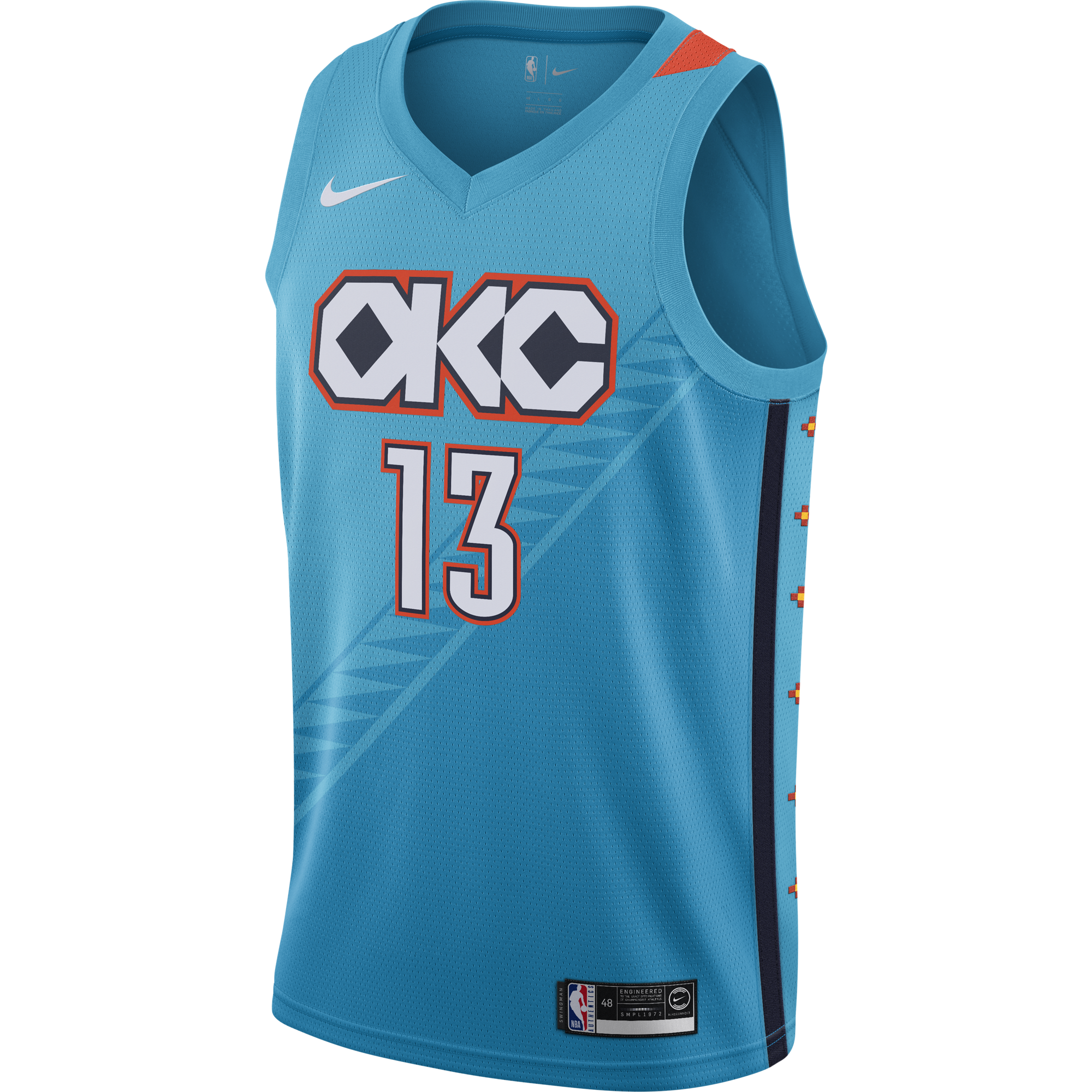 NIKE NBA PAUL GEORGE OKLAHOMA CITY THUNDER SWINGMAN JERSEY TIDAL BLUE