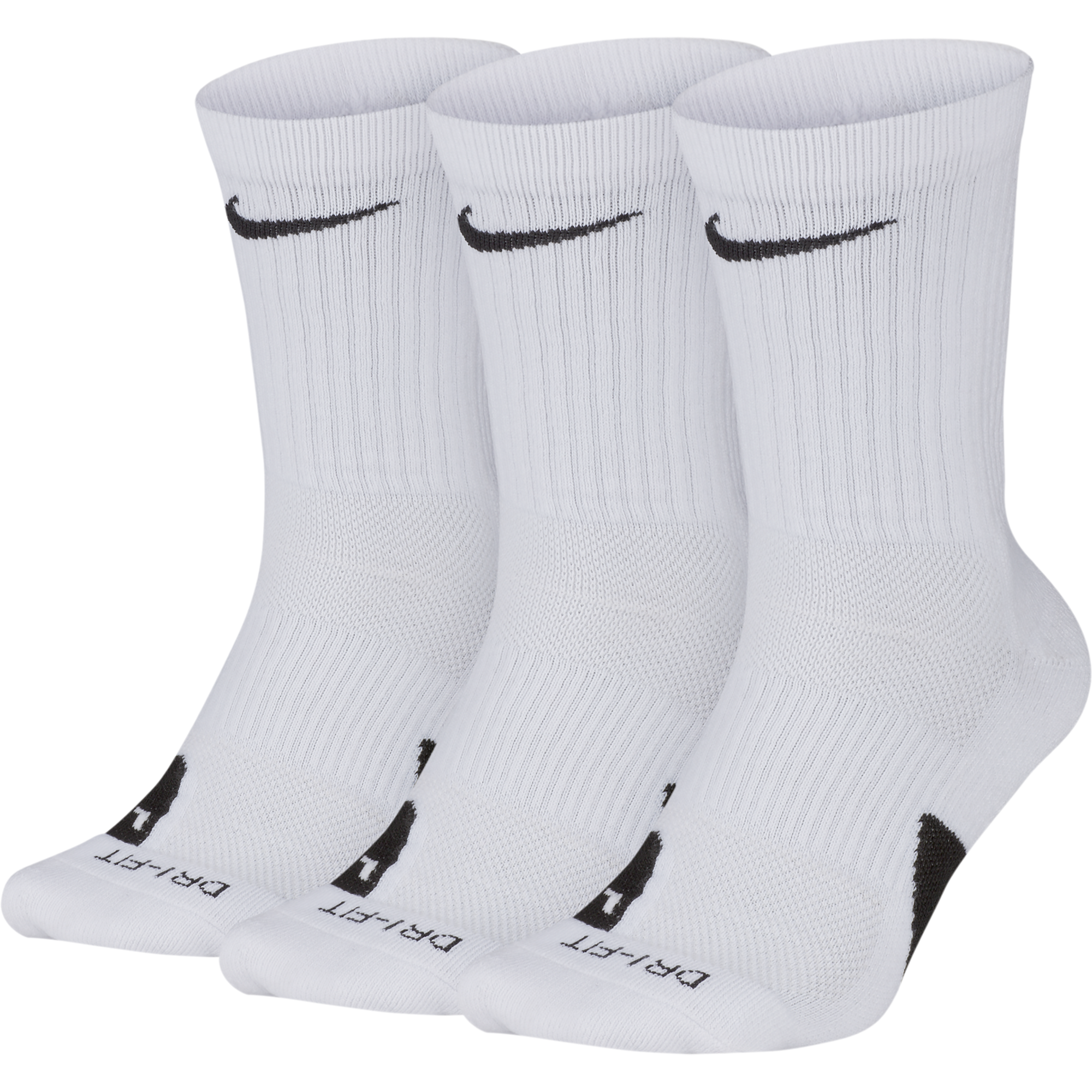 NIKE ELITE CREW 3PACK SOCKS WHITE