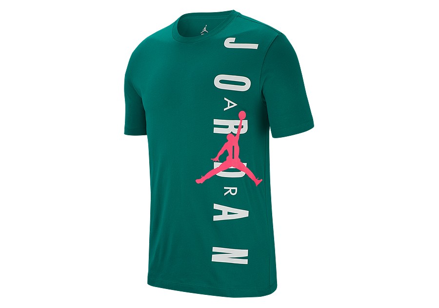NIKE AIR JORDAN JSW HBR VERTICAL TEE MYSTIC GREEN price 32.50 Basketzone