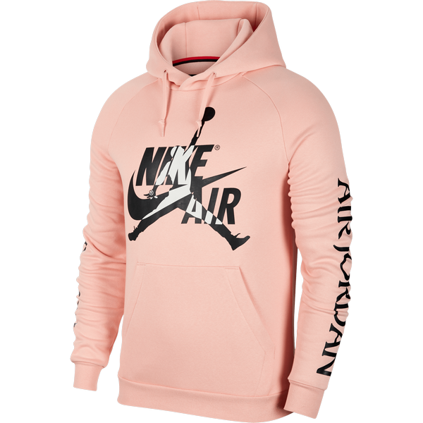 NIKE AIR JORDAN JUMPMAN CLASSICS FLEECE PULLOVER HOODIE CORAL STARDUST