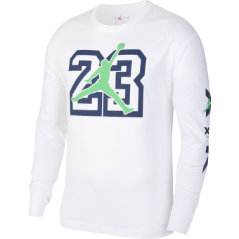 NIKE AIR JORDAN LEGACY AJ13 LONG-SLEEVE TEE WHITE