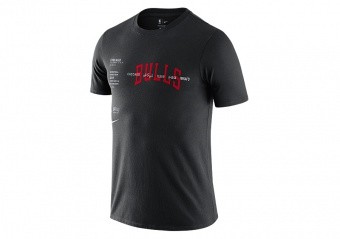 NIKE NBA CHICAGO BULLS WORLD COURTSIDE TEE BLACK