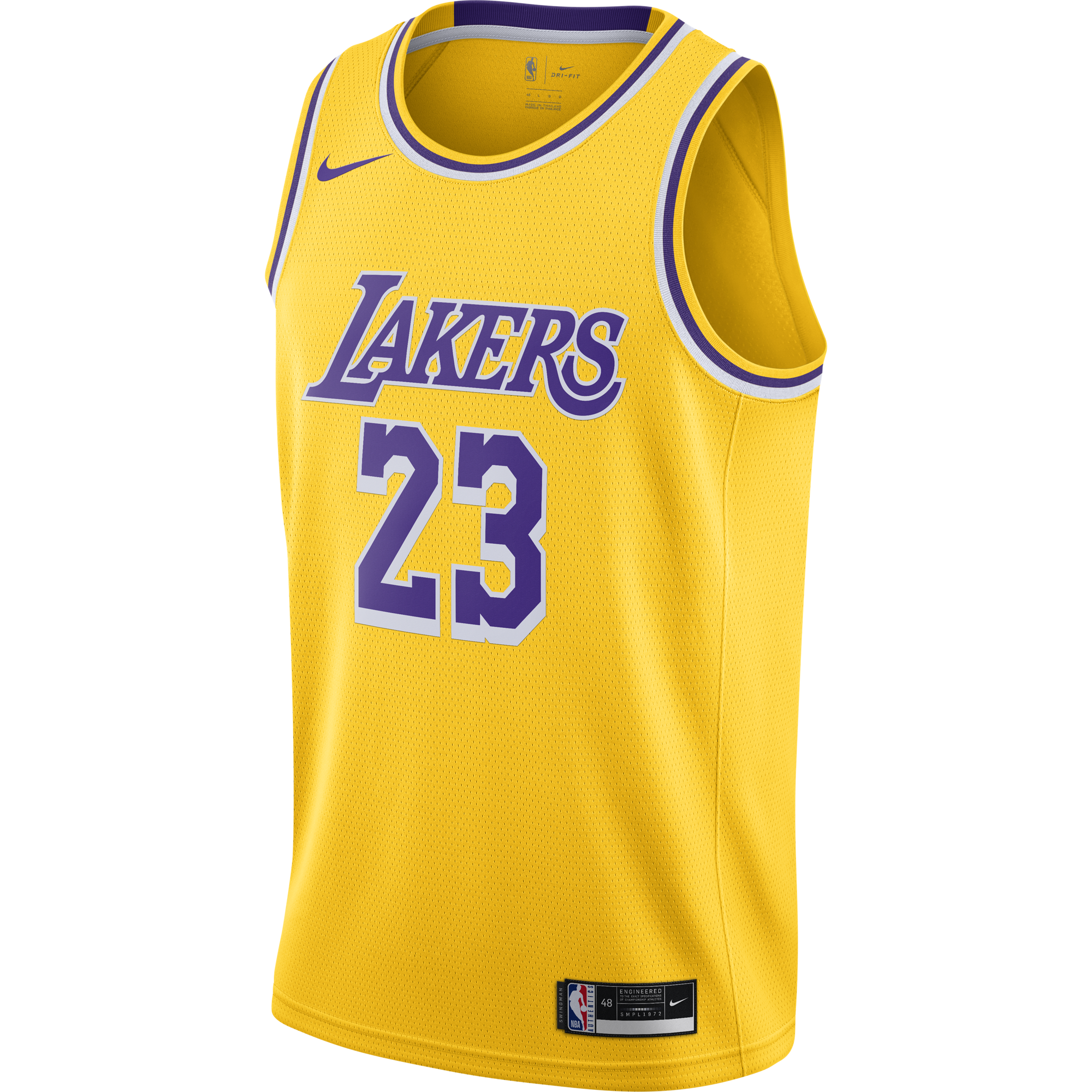 NIKE NBA LOS ANGELES LAKERS LEBRON JAMES ICON EDITION SWINGMAN JERSEY AMARILLO