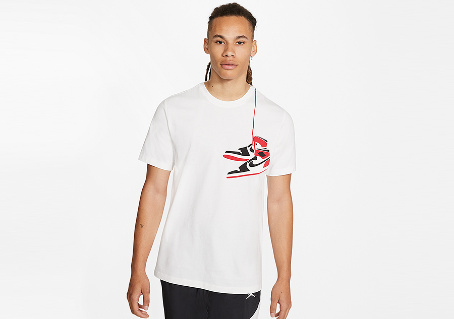 NIKE AIR JORDAN AJ1 SHOE CREW TEE WHITE per 35 00 Basketzone