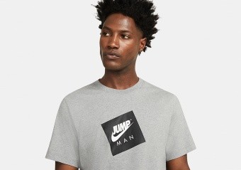 NIKE AIR JORDAN JUMPMAN BOX CREW TEE CARBON HEATHER