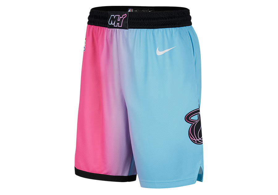 NIKE NBA MIAMI HEAT CITY EDITION 2020 SWINGMAN SHORTS LASER FUCHSIA