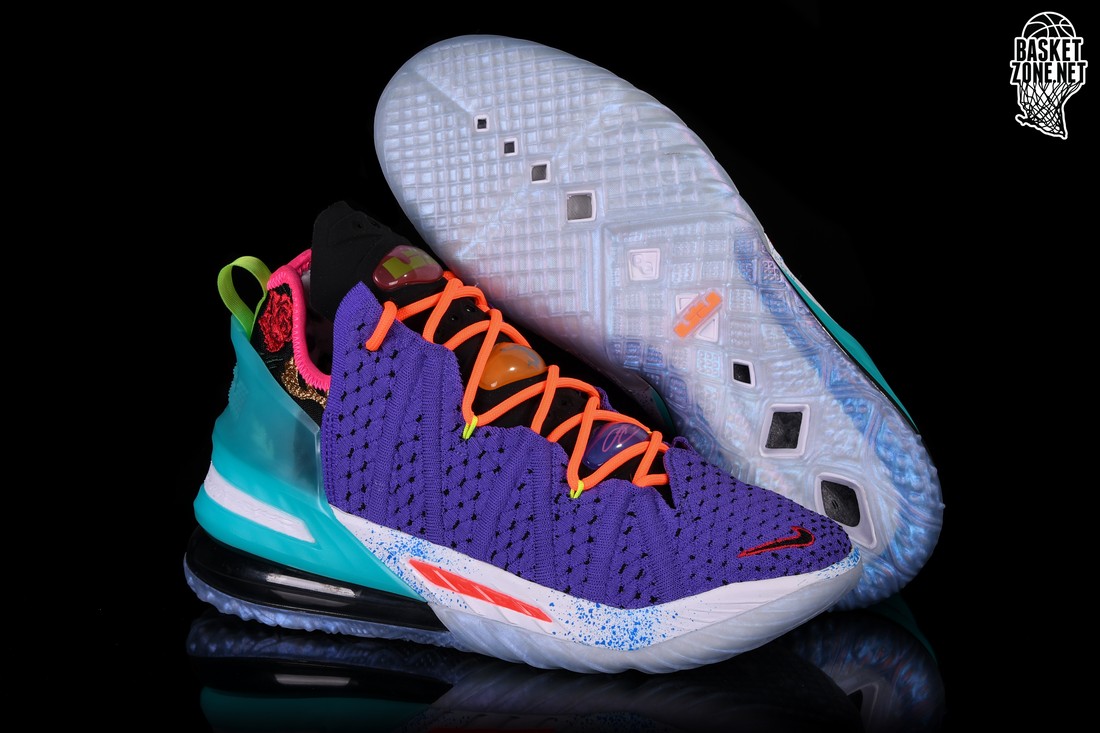 Nike Lebron 18 Best 10-18 Men's Shoes Psychic Purple-Multi-Color-Black  dm2813-500 