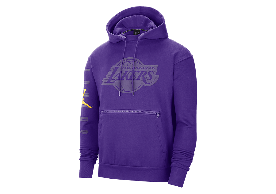 NIKE NBA LOS ANGELES LAKERS FLEECE COURTSIDE STATEMENT HOODIE FIELD PURPLE