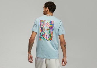 NIKE AIR JORDAN BRAND GRAPHIC CREW TEE OCEAN CUBE